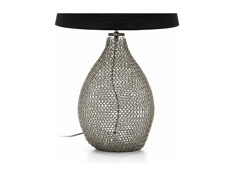 Pied de lampe verre et métal argenté Randy