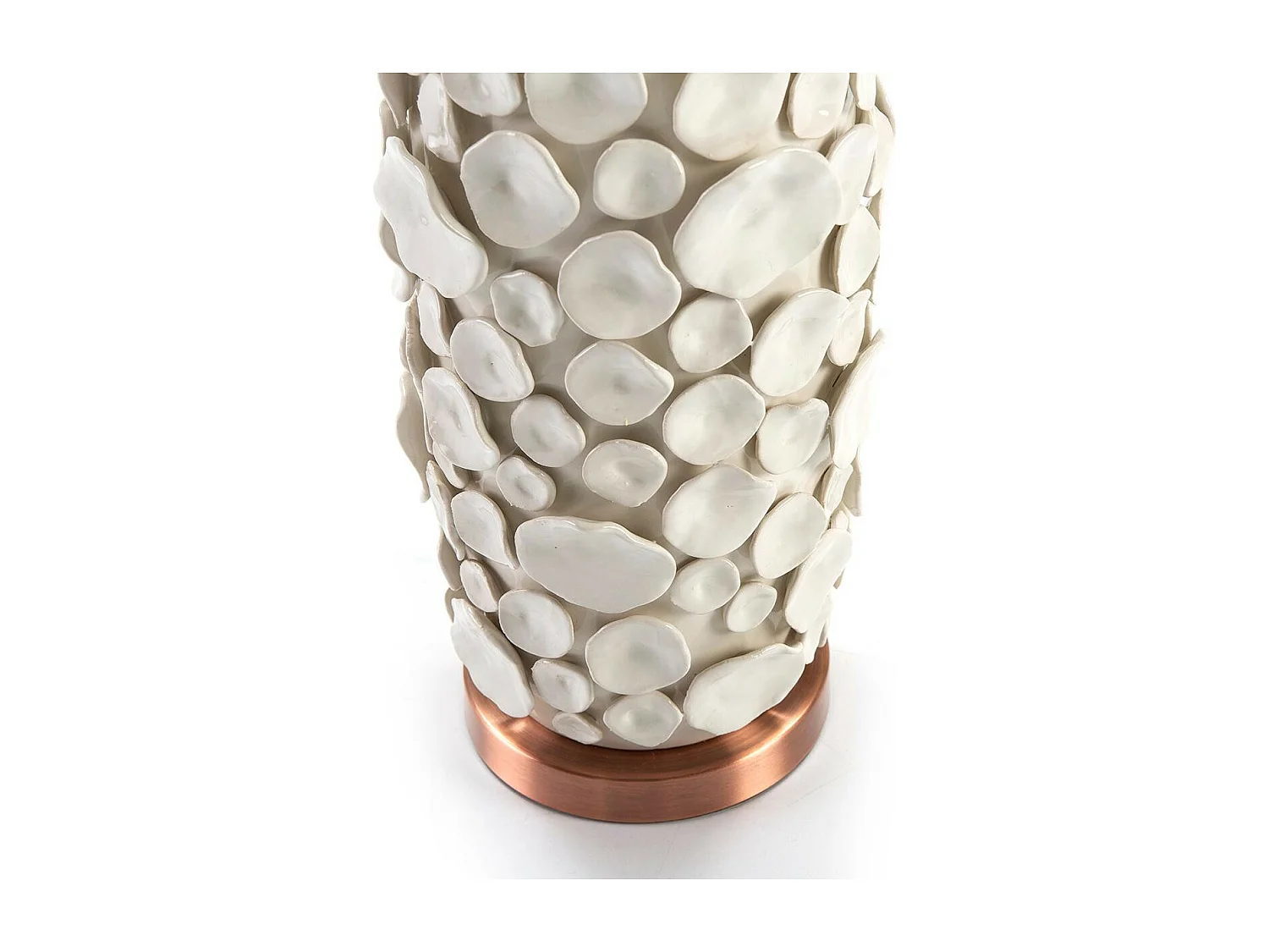 Ravel tafellamp van wit keramiek en kopermetaal D 17 cm