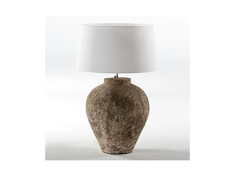 Michka grijze terracotta lampenvoet H 55 cm