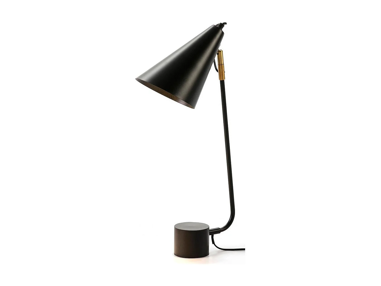 Lampe de table métal noir et rotule doré Xéna H 60