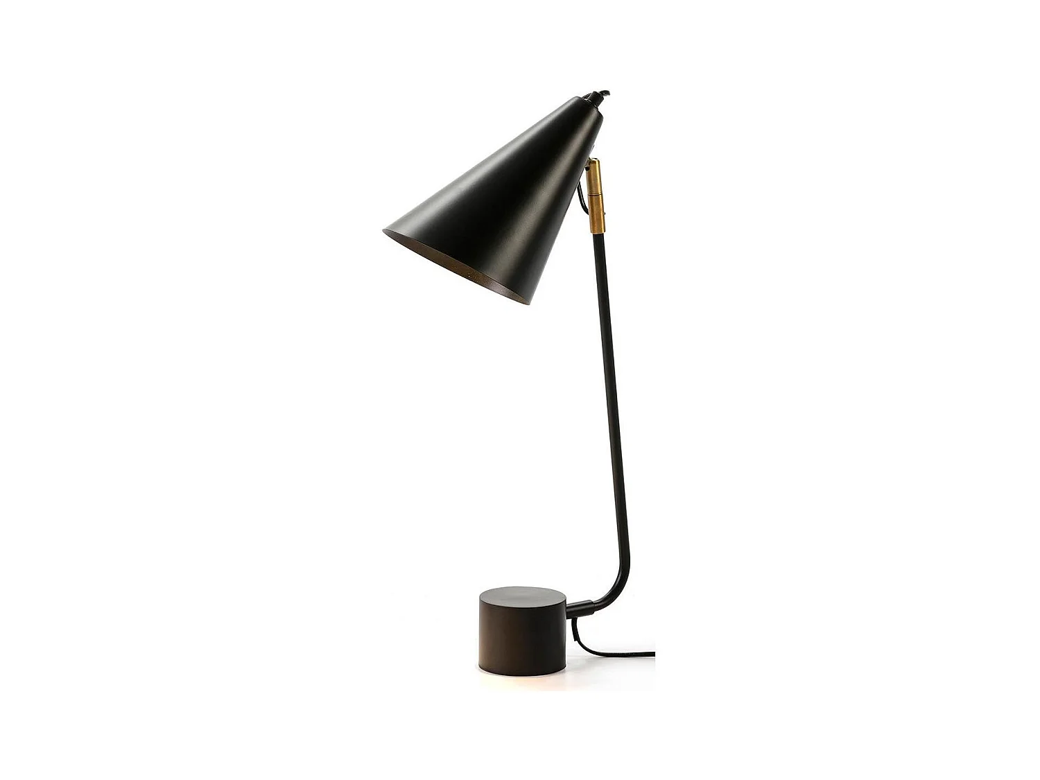 Lampe de table métal noir et rotule doré Xéna H 60