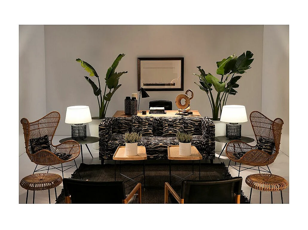 Lámpara de mesa de metal negro y rótula dorada Xéna H 60