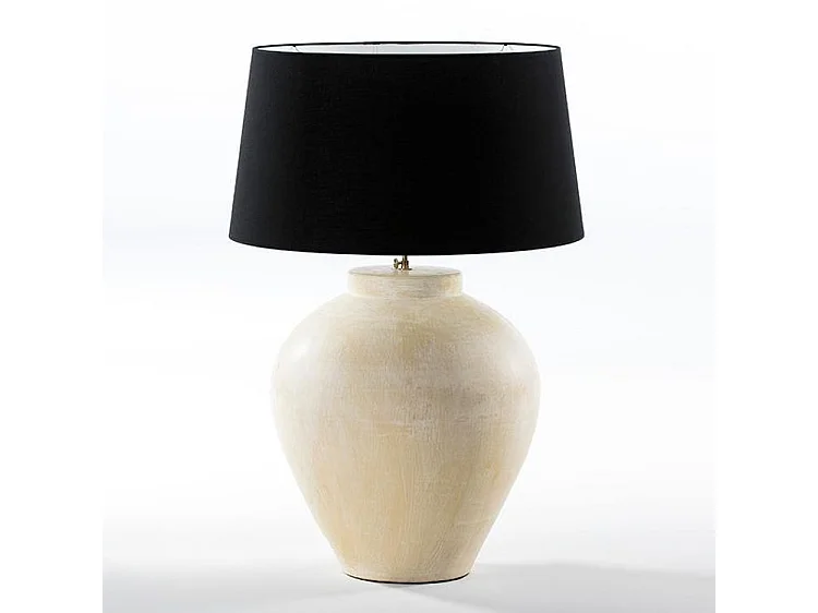 Pied de lampe en terre cuite blanche Michka H 55cm