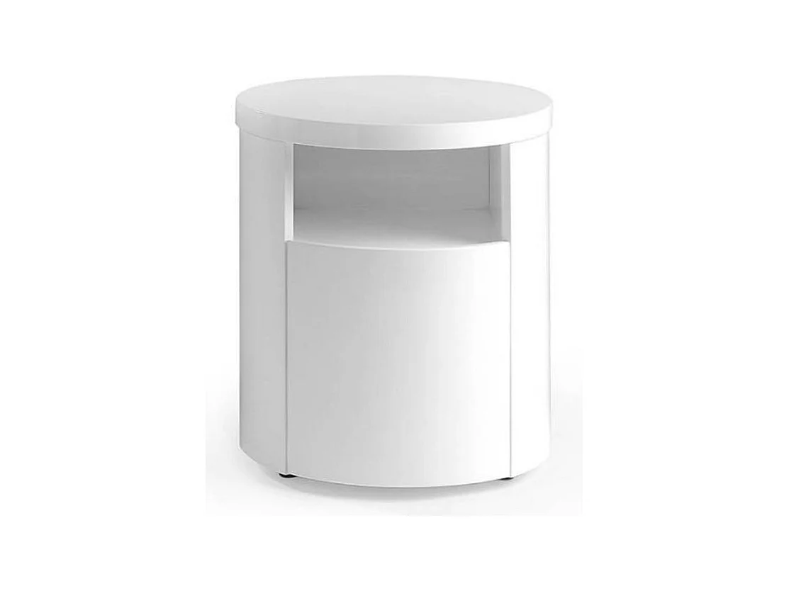 Table de chevet 1 niche et 1 porte bois laqué Lina-Couleur Dune