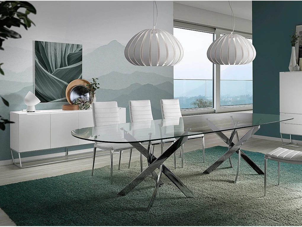 Table d'appoint design 1 tiroir laqué et pieds acier chromé Romus-Couleur Dessert