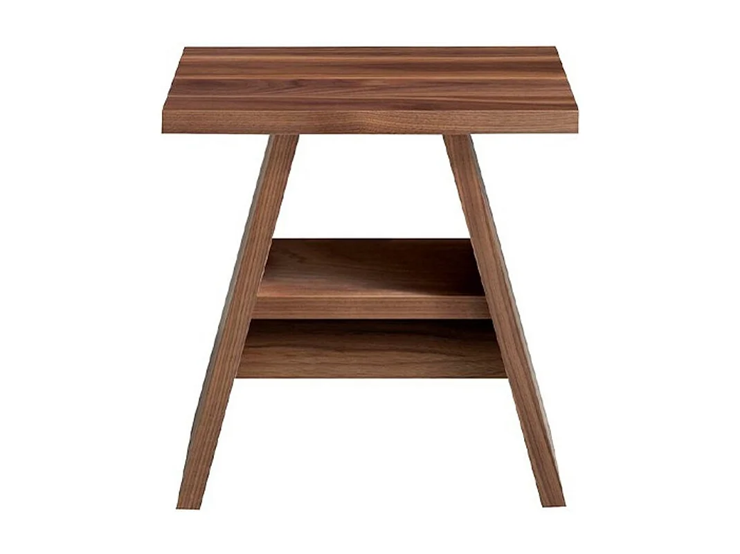 Table de chevet en bois de noyer marron foncé Alex