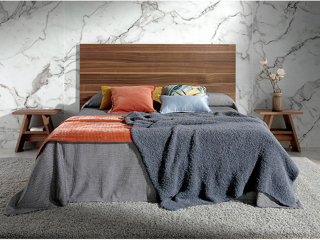 Table de chevet en bois de noyer marron foncé Alex