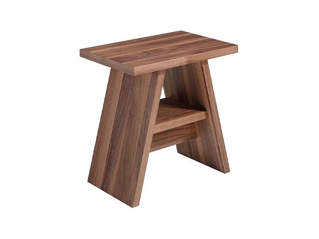 Table de chevet en bois de noyer marron foncé Alex