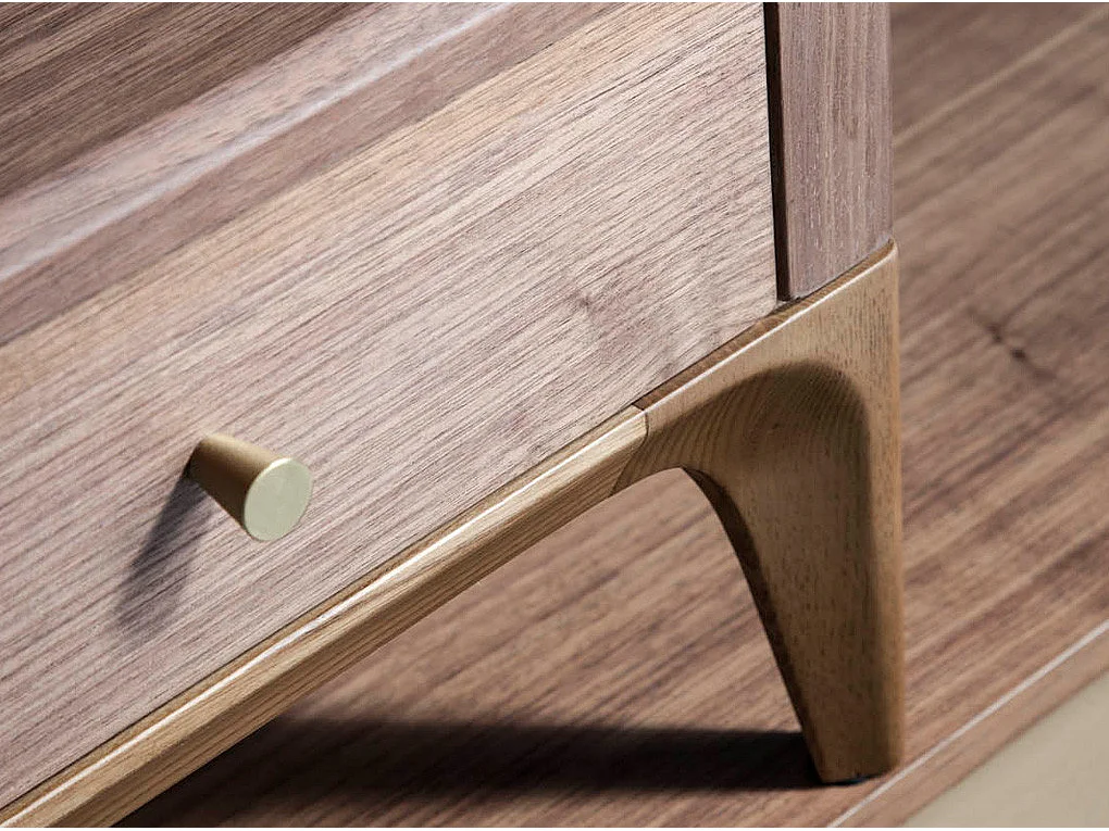 Secrétaire bois noyer et bois laqué Muza-Couleur Noir