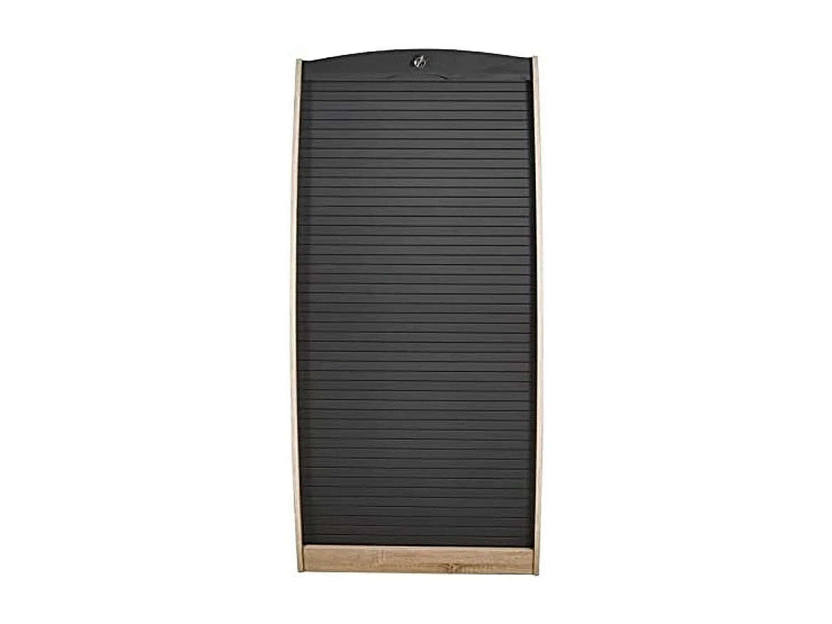 Meuble à chaussures chêne naturel rideau noir 21 paires Shoot 58cm