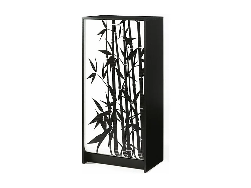 Zwarte schoenenkast Zwitsers bamboe gordijn 21 paar Shoot 58 cm