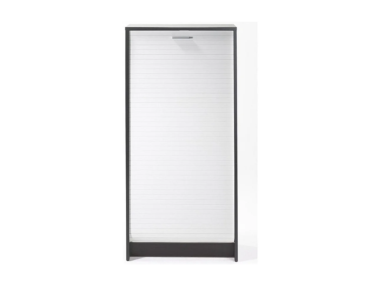 Meuble à chaussures noir rideau blanc 21 paires Shoot 58cm