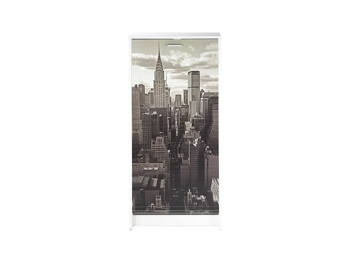 Meuble à chaussures blanc rideau New York 21 paires Shoot 58cm