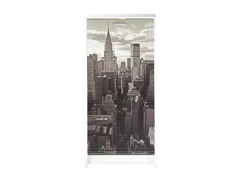 Meuble à chaussures blanc rideau New York 21 paires Shoot 58cm