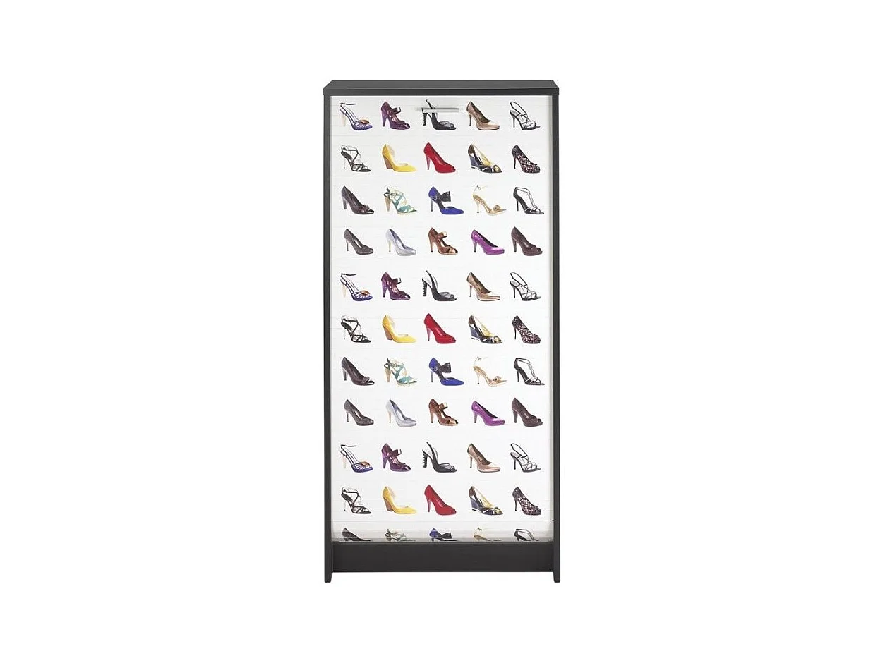 Meuble à chaussures noir rideau chaussures 21 paires Shoot 58cm