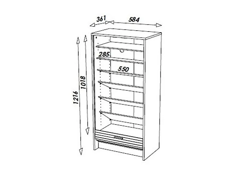Meuble à chaussures blanc rideau bambou 21 paires Shoot 58cm