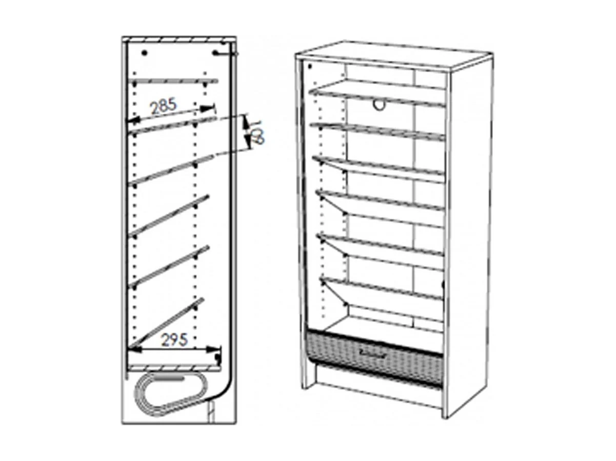 Meuble à chaussures chêne naturel 21 paires Shoot 58cm
