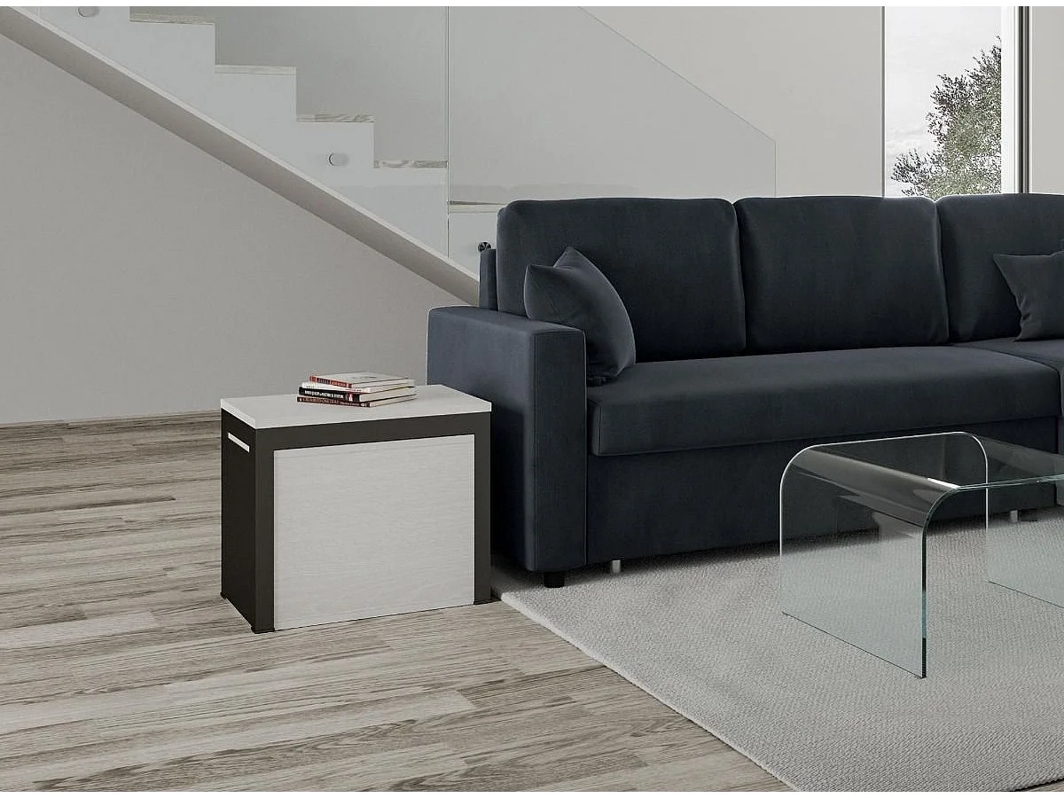 Banc extensible bois et métal 55 à 305cm Walk-Couleur Blanc