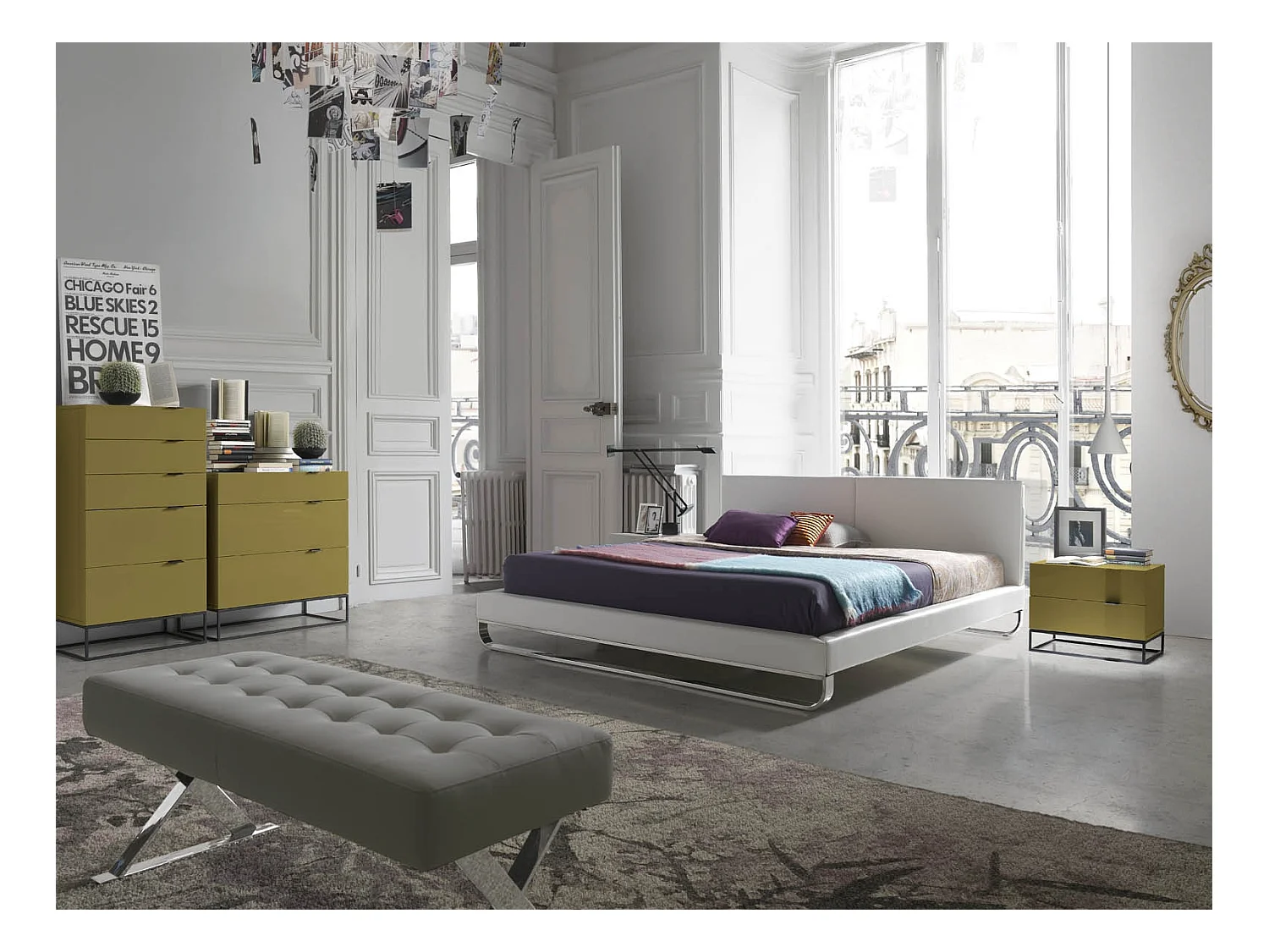 Banquette capitonnée similicuir et pieds acier inoxydable Lony-Couleur Aqua 18 Taupe foncé