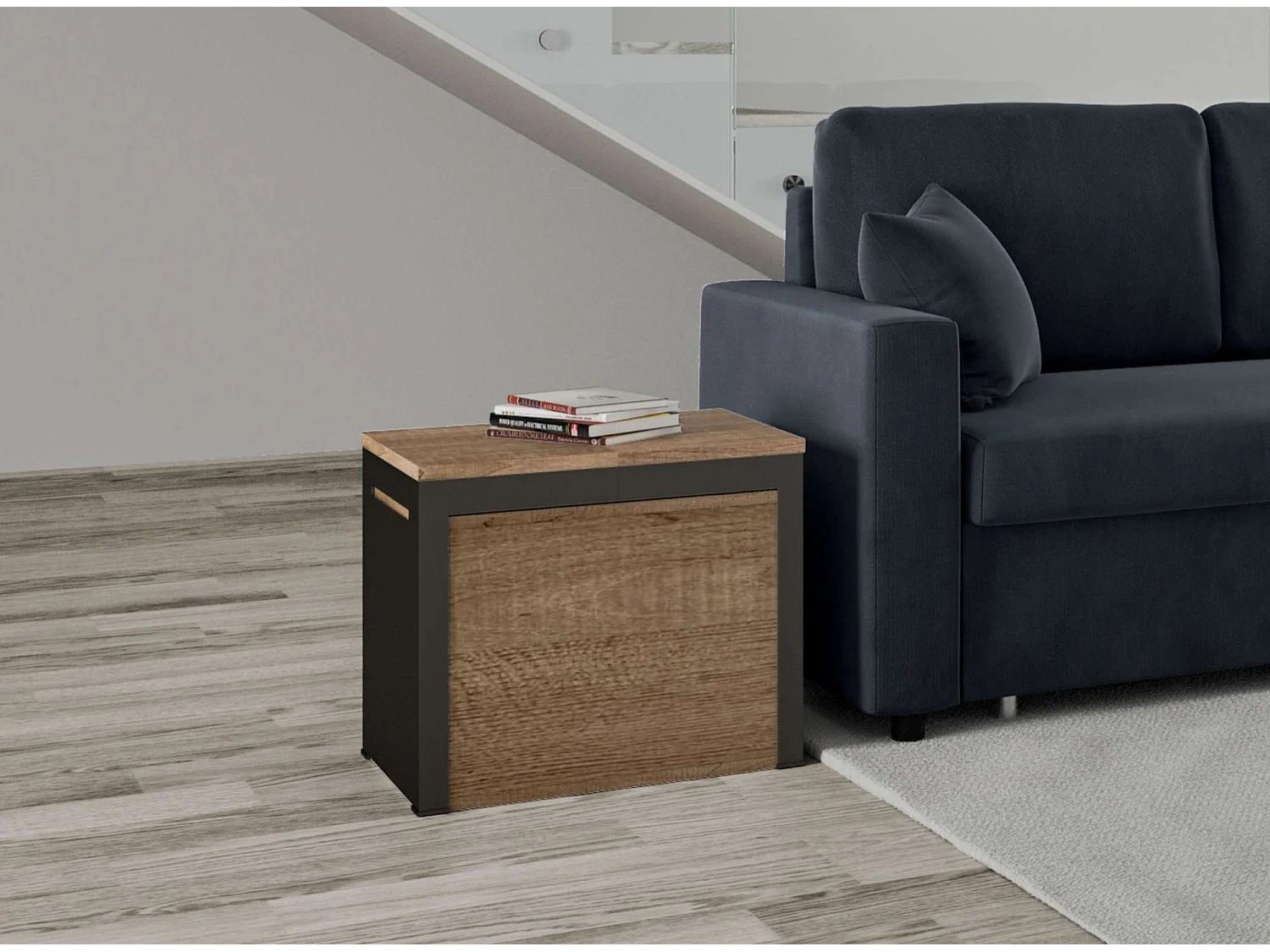 Banc extensible bois et métal 55 à 305cm Walk-Couleur Naturel