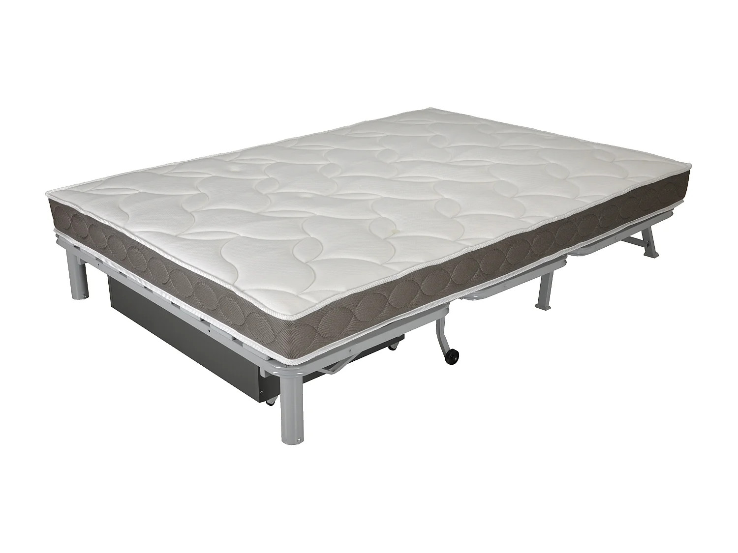Banquette BZ microfibre 160x200 avec coffre Matelas Starconfort 12cm Brioca-Couleur Taupe