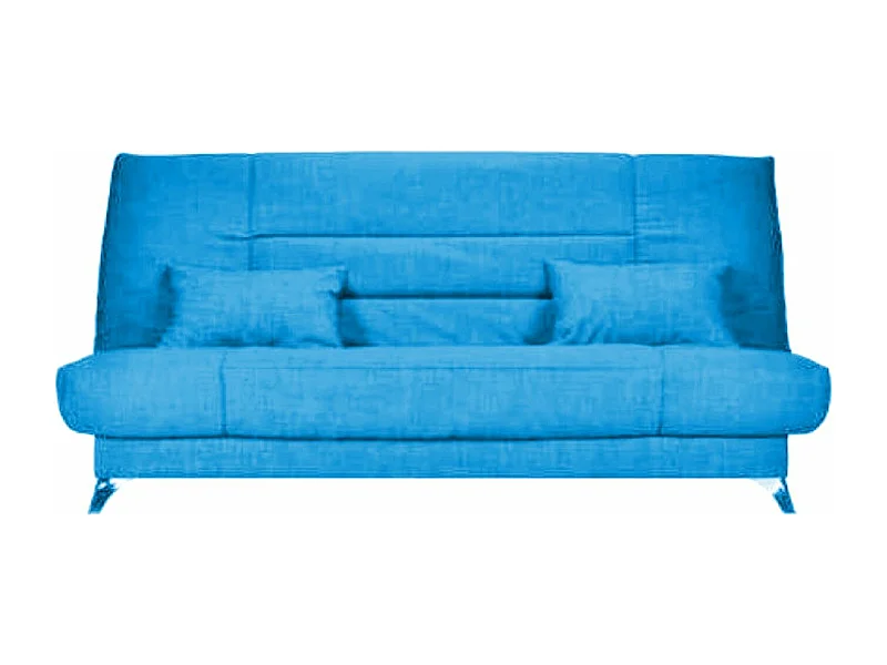 Banquette Clic-clac tissu 130x190 matelas Starflex 13cm avec rangement Malax-Couleur Bleu canard