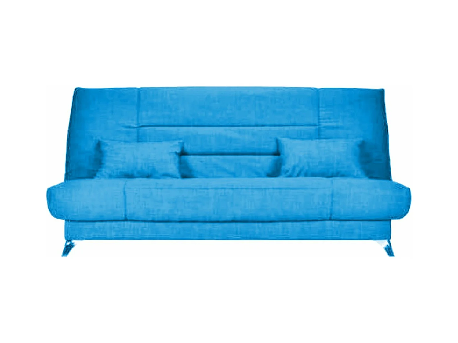 Banquette Clic-clac tissu 130x190 matelas Starflex 13cm avec rangement Malax-Couleur Bleu canard