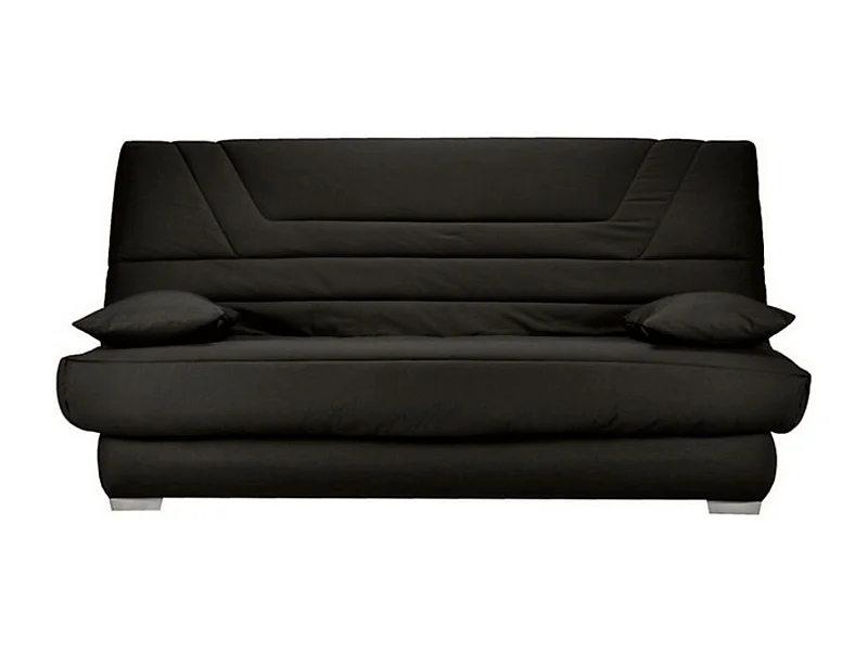 Banquette Clic Clac tissu matelas Bultex 14cm avec rangement Bary-Couleur Noir-140x190