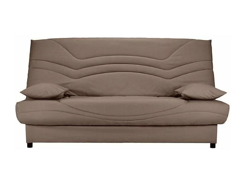 Banquette Clic Clac tissu matelas Starbed 13cm avec coffre de rangement Kistar 130x190-Couleur Marron clair chiné