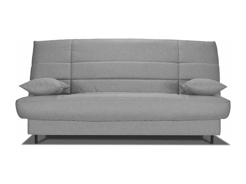 Clic-clac stoffen bank 130x190 cm Bultex matras 14 cm met opberger Zéa-Kleur Lichtgrijs gevlekt