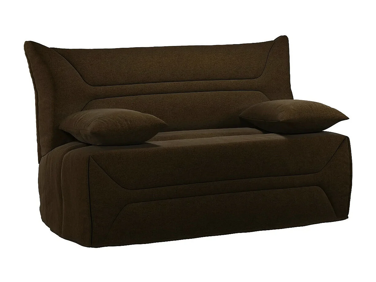 Canapé BZ Tissu matelas 12cm 140x190 Zilo-Couleur Marron Foncé