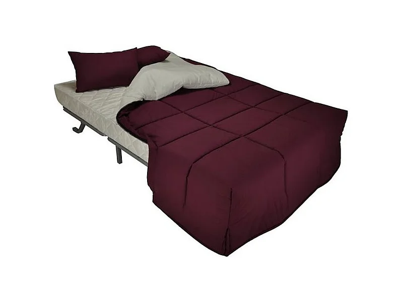 Canapé BZ Tissu matelas 12cm 140x190 Zilo-Couleur Marron Foncé