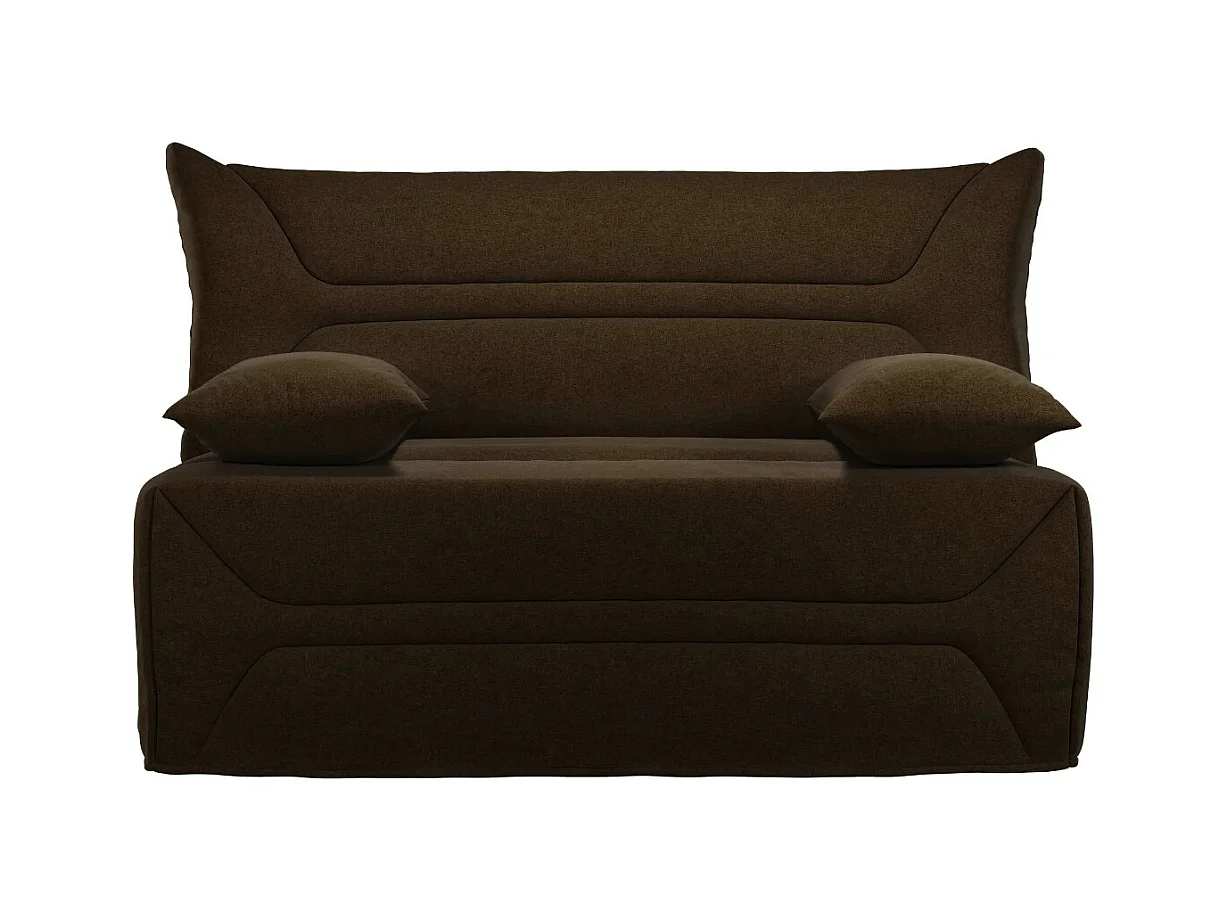 Canapé BZ Tissu matelas 12cm 140x190 Zilo-Couleur Marron Foncé