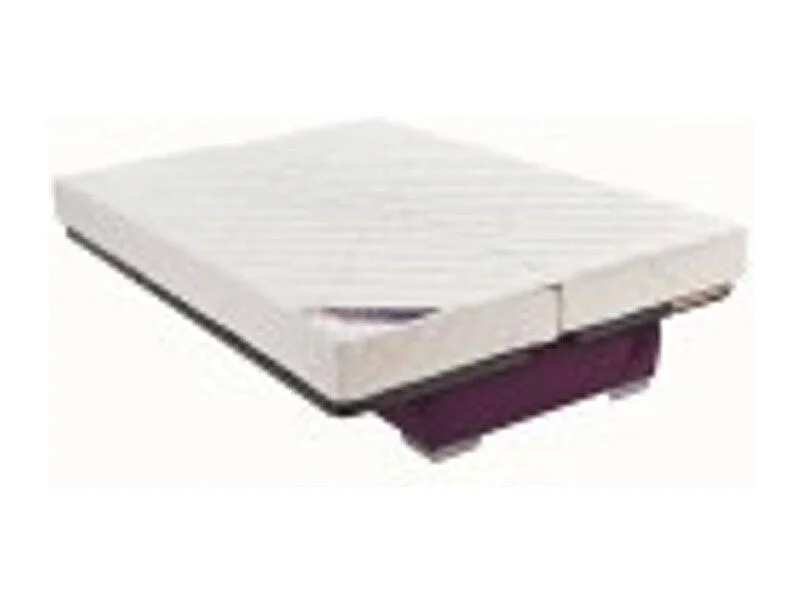 Banquette Clic-clac tissu 130x190 matelas Sofaconfort 14cm avec rangement Sofia-Couleur Bordeaux