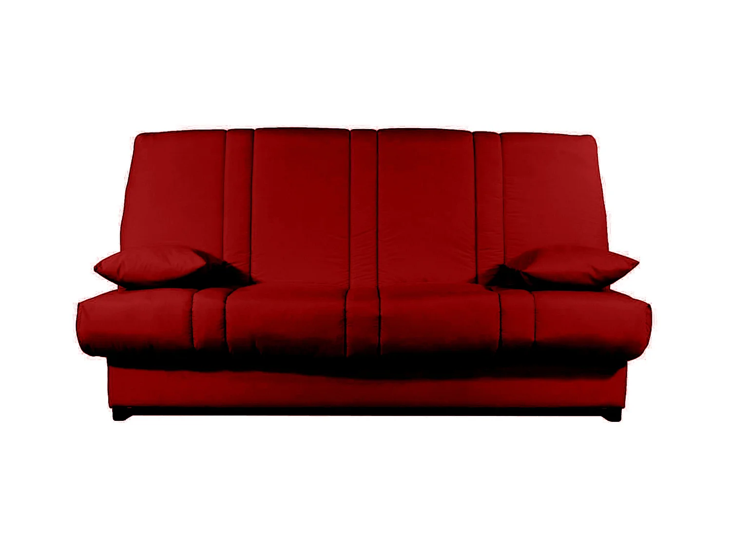 Banquette Clic-clac tissu 130x190 matelas Sofaconfort 14cm avec rangement Sofia-Couleur Bordeaux