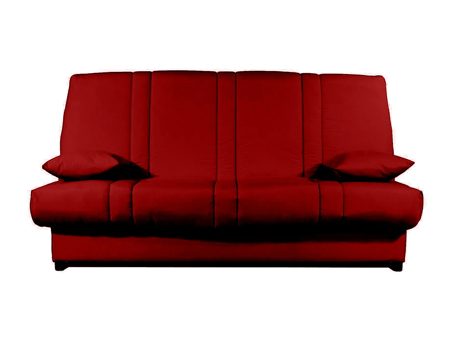 Banquette Clic-clac tissu 130x190 matelas Sofaconfort 14cm avec rangement Sofia-Couleur Bordeaux