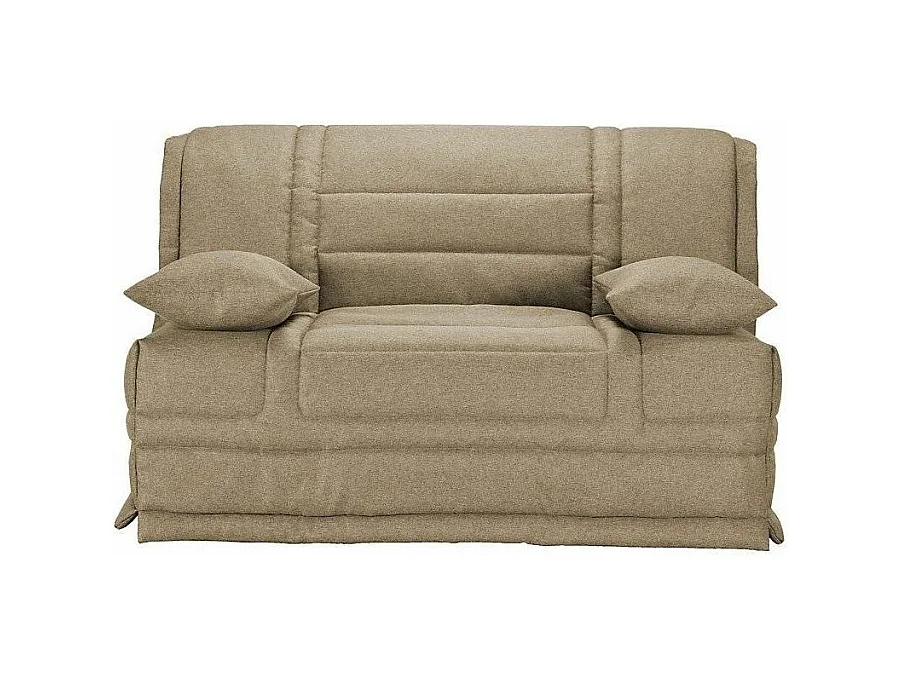 Banquette BZ tissu matelas Starconfort 15cm Pardo-Couleur Beige-140x200-Coffre de rangement Avec rangement