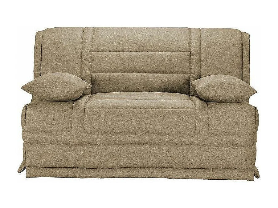 Banquette BZ tissu matelas Starconfort 15cm Pardo-Couleur Beige-140x200-Coffre de rangement Avec rangement