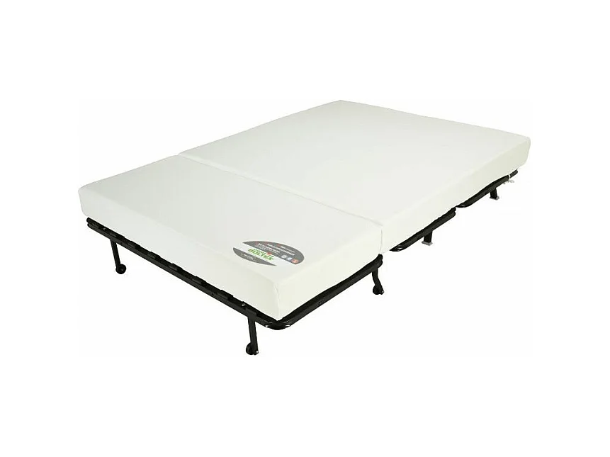 Banquette BZ microfibre 140x200 avec rangement Matelas Bultex 15cm Barnes-Couleur Gris clair