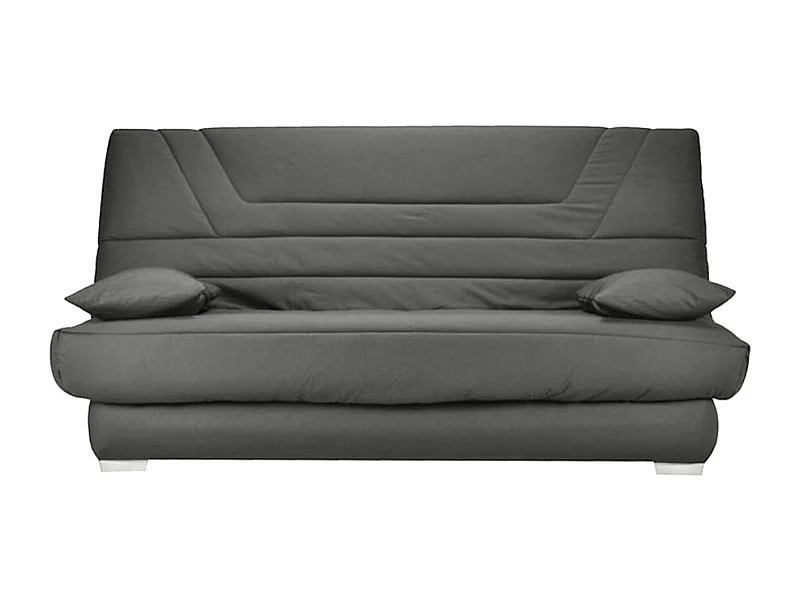 Banquette Clic Clac tissu matelas Bultex 14cm avec rangement Bary-Couleur Gris clair chiné-130x190