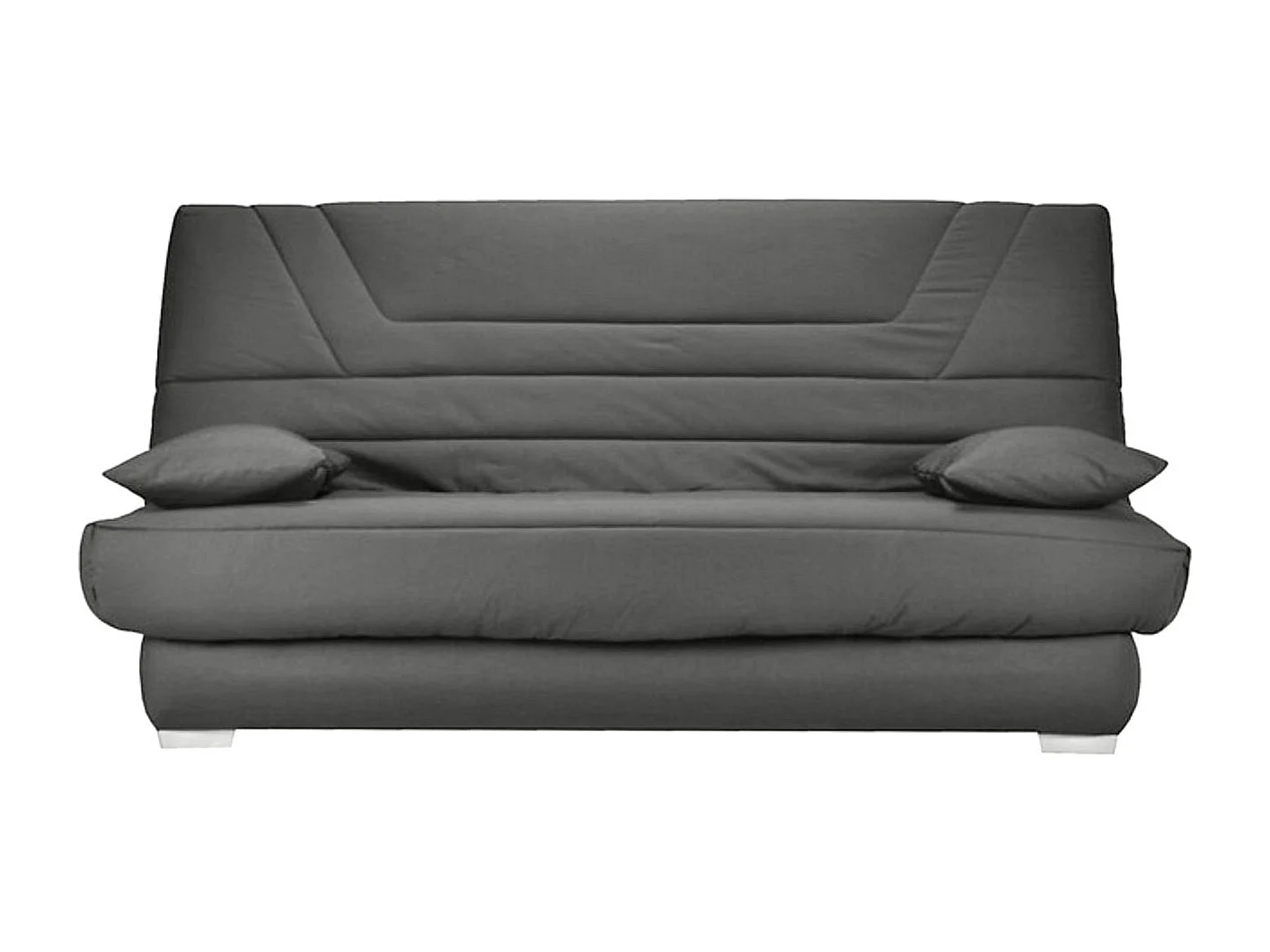 Banquette Clic Clac tissu matelas Bultex 14cm avec rangement Bary-Couleur Gris clair chiné-130x190