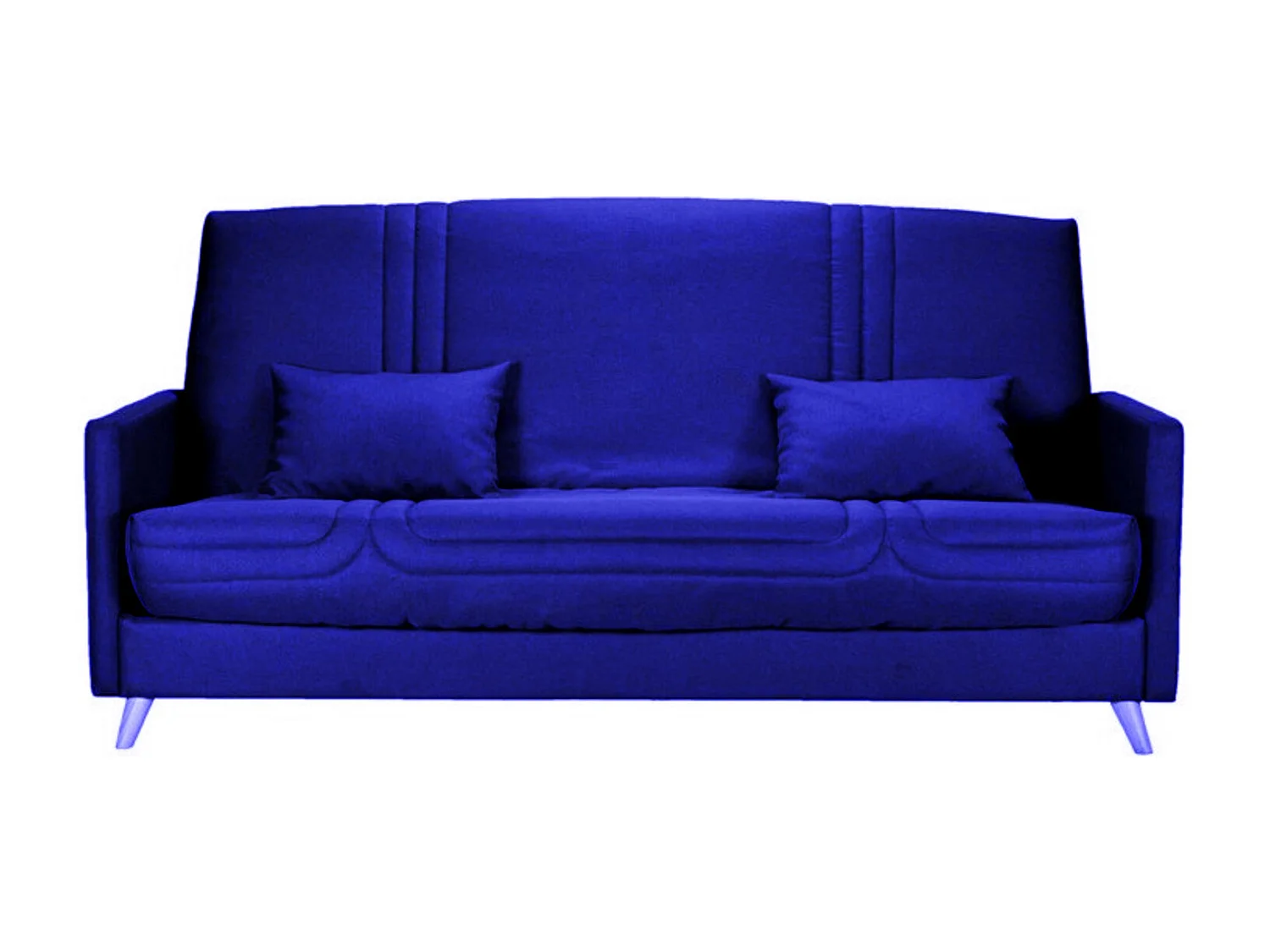 Banquette Clic-clac tissu 130x190 matelas Starbed 13cm avec rangement Soly-Couleur Bleu nuit
