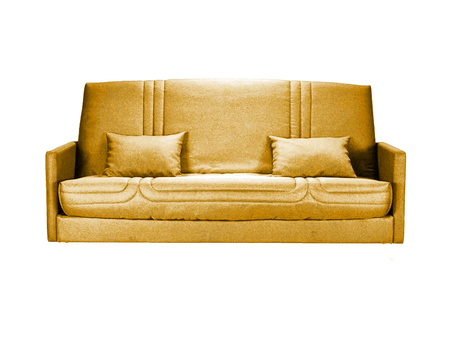 Banquette Clic-clac tissu 130x190 matelas Starbed 13cm avec rangement Soly-Couleur Jaune curry