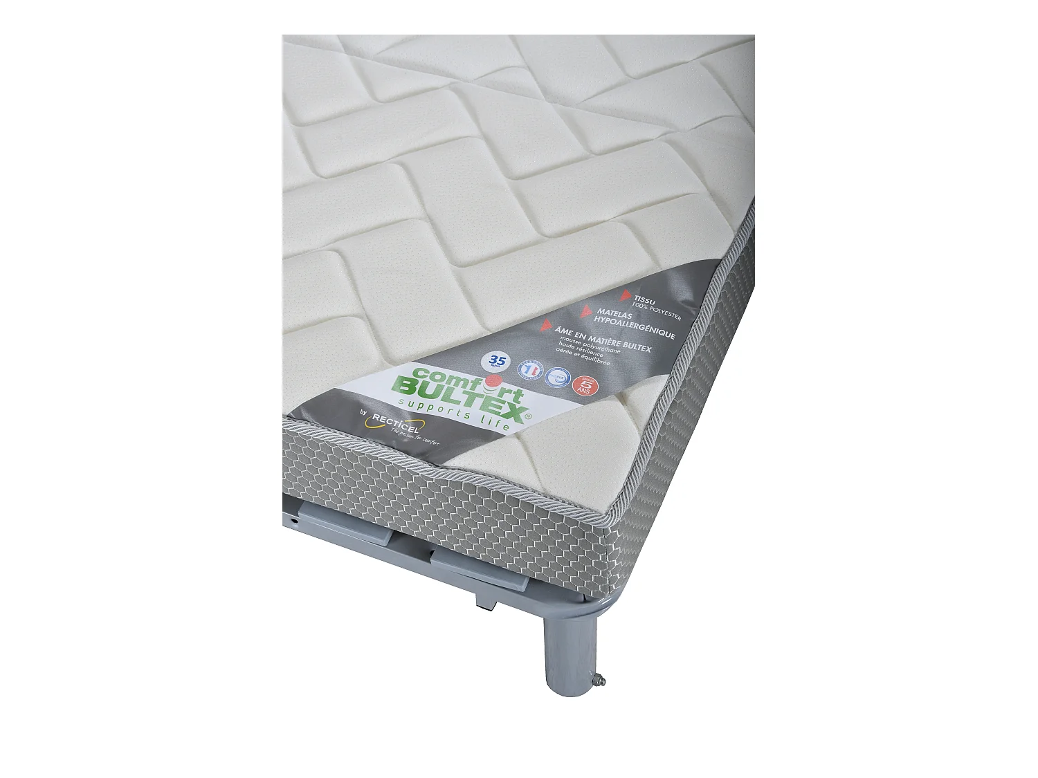 BZ bankstof 140x200 cm Bultex matras 15 cm Celia-Kleur Lichtgrijs-Opslagruimte Zonder opslag