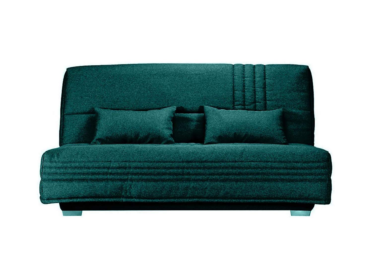 Canapé clic clac tissu avec rangement matelas Sofaconfort 17cm Parko 193cm-Couleur Vert emeraude