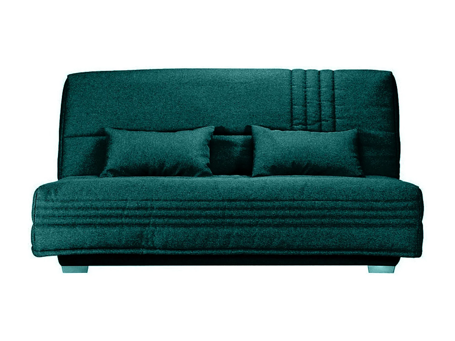 Canapé clic clac tissu avec rangement matelas Sofaconfort 17cm Parko 193cm-Couleur Vert emeraude