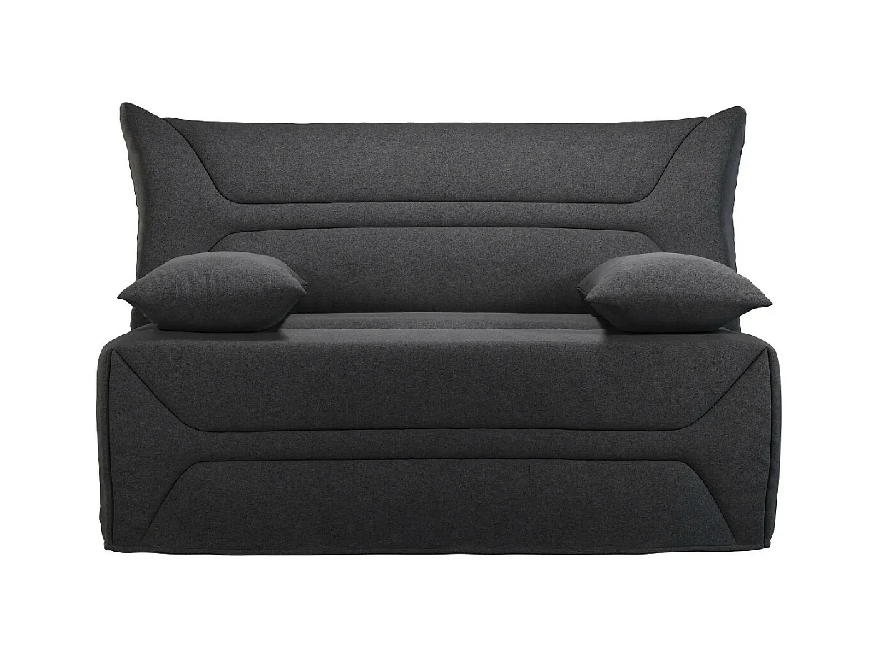 Canapé BZ Tissu matelas 12cm 140x190 Zilo-Couleur Gris foncé