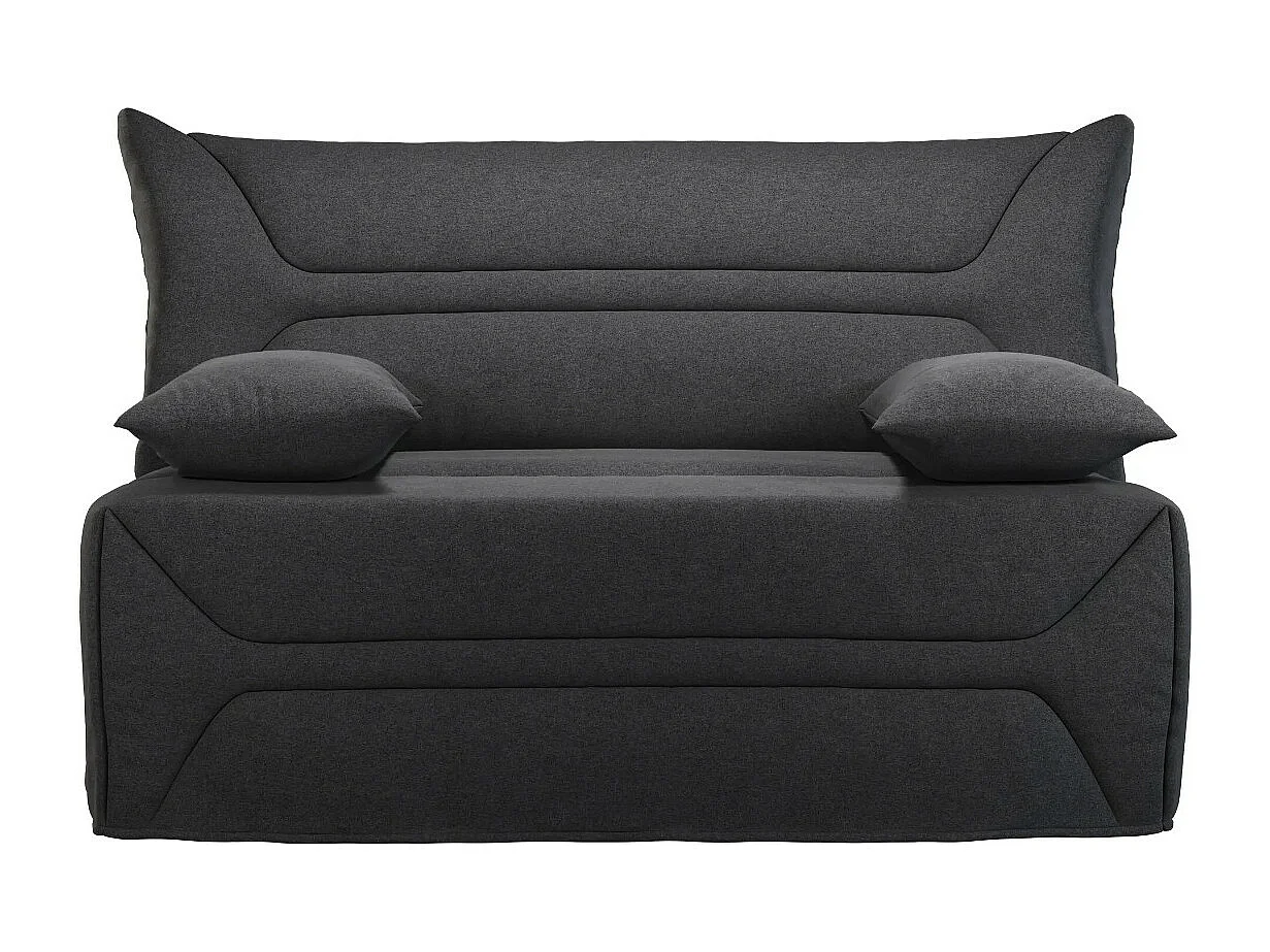 Canapé BZ Tissu matelas 12cm 140x190 Zilo-Couleur Gris foncé