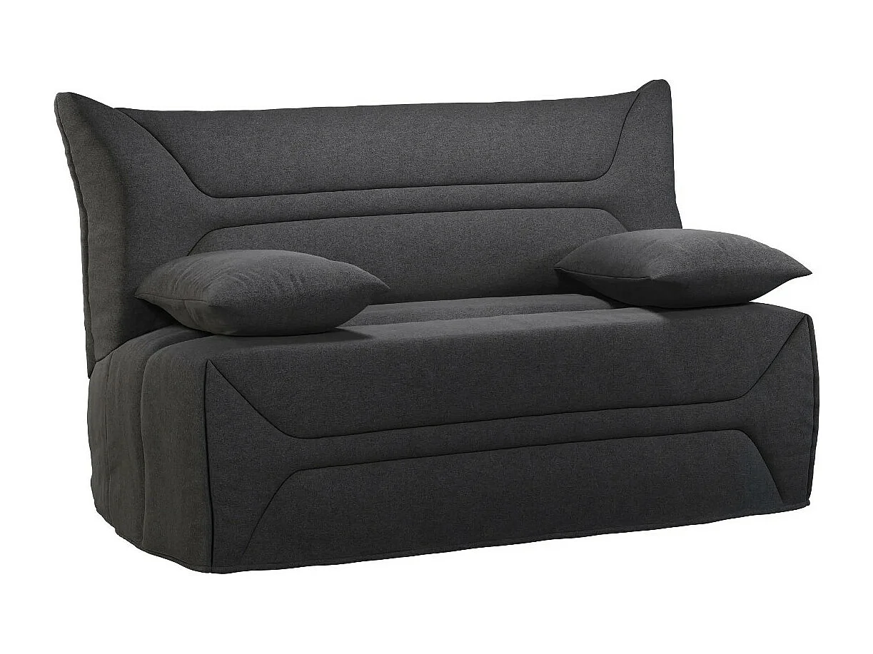Canapé BZ Tissu matelas 12cm 140x190 Zilo-Couleur Gris foncé