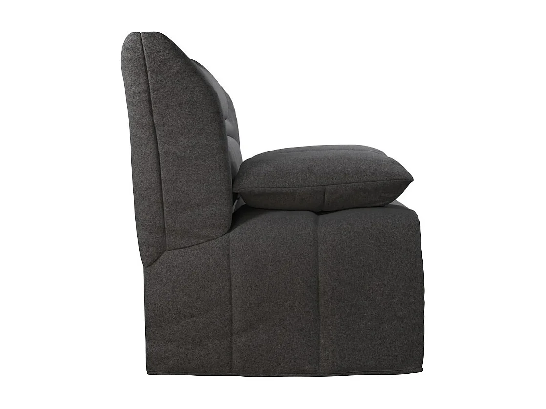 Canapé BZ Tissu matelas 12cm 140x190 Zilo-Couleur Gris foncé-Coffre de rangement Avec rangement